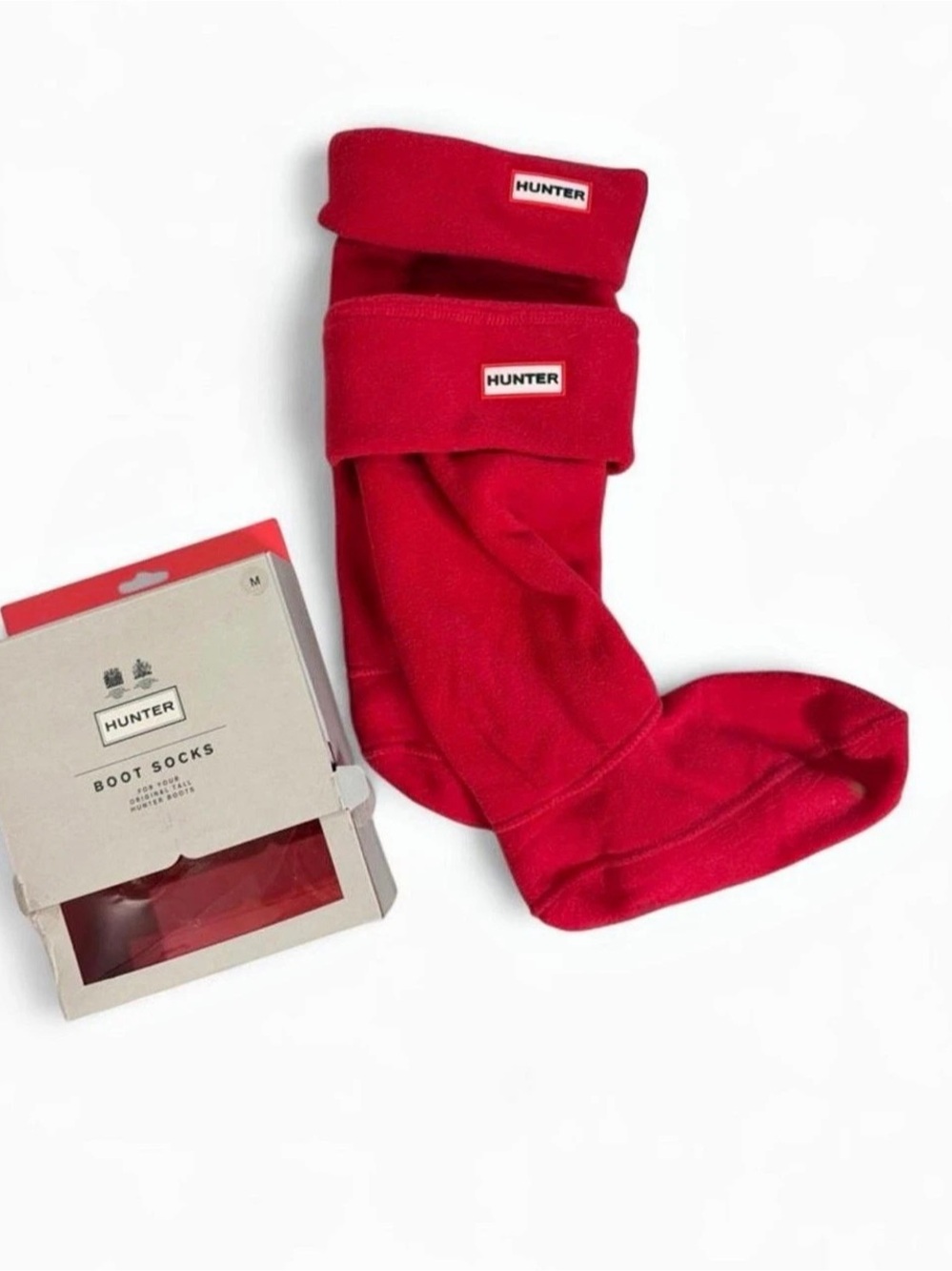 Hunter Original Tall Boot Socks Red Size Medium NWT